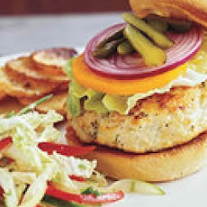Lemon-Poppy Burgers with Napa Slaw and Potatoes