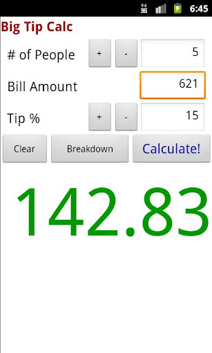 빅 도움말 계산기 Big Tip Calculator