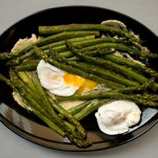 Roasted Asparagus with Poached Eggs and Miso Butter Recipe