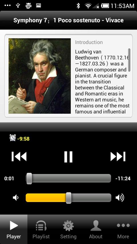 Android application Beethoven Symphony 7 screenshort