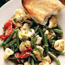 Warm Tortellini Salad with Roasted Tomatoes and Green Beans
