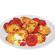 Quick Crisp Ravioli with Roasted Tomato Sauce