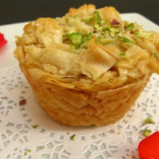 Heavenly Kanafe.... A Syrian Dessert made with Ricotta & Shredded Filo Dough
