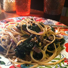 Simple Spagetti with Kale and Lentils