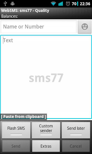 WebSMS: sms77.de Connector
