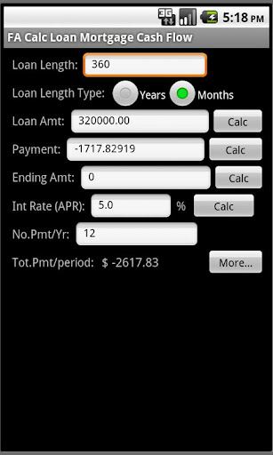 FA Calc Loan Mortgage CashFlow