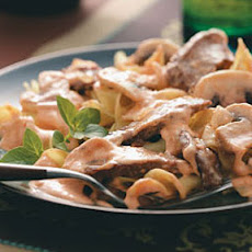 Beef Stroganoff (tomato paste, beef broth and sherry)