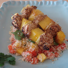 Honey and Mustard Chicken with Mango and Ginger Skewers
