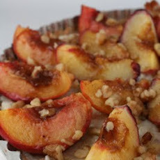 Roasted Peach, Rice Pudding, and Toasted Walnut Tart in Brown Butter Crust