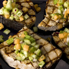 Grilled Swordfish with Cucumber-Melon Salsa Recipe