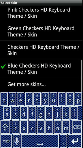 Blue Checkers HD Keyboard skin