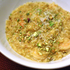 Saffron Risotto with Shrimp and Pistachios
