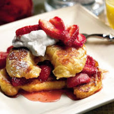 Croissant French Toast With Fresh Strawberry Syrup