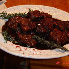 Beef Tenderloin with Port-Rosemary Sauce