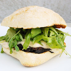 Grilled Portobello Mushroom Sandwiches with Arugula and White Bean Spread