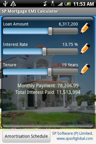 SP Mortgage EMI Calculator