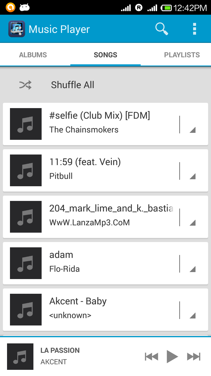 Android application Music Player Pro screenshort