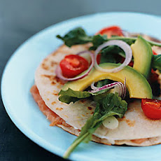 Smoked-Salmon Quesadillas with Warm Tomatoes and Arugula
