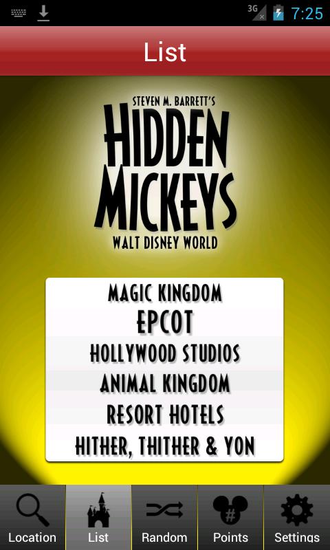 Android application Hidden Mickeys: Disney World screenshort