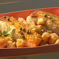 Halibut with Lemon, Capers, and Croutons