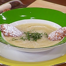 Chilled Basil-Champagne Fruit Soup with Madeleines
