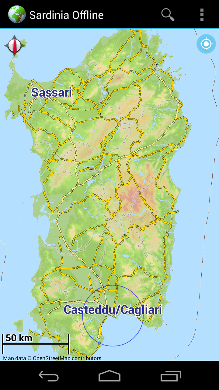 Android application Offline Map Sardinia, Italy screenshort