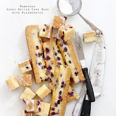 Momofuku Ooey Gooey Butter Cake Bars with Blueberries