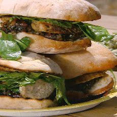 Grilled Chicken Sandwich with Grilled Mushroom Vinaigrette
