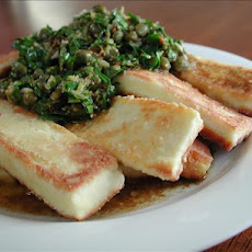 Fried Halloumi Cheese With Caper Vinaigrette