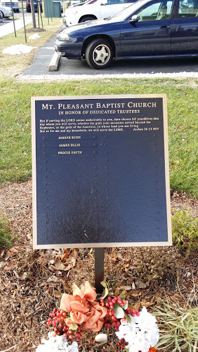 Mt. Pleasant Church Honor Plaque