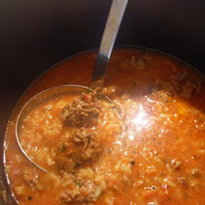 Lebanese Lamb Meatball and Rice Soup