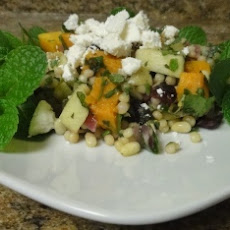 Lebanese Maftoul Couscous with Roasted Butternut Squash, Mint and Feta