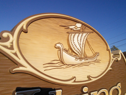 Viking Ship Carved in Wood