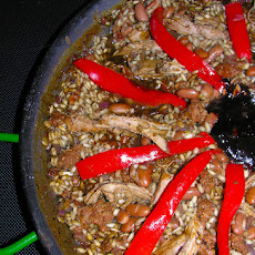Rustic muddy duck paella