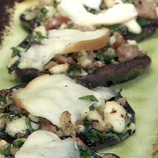 Portobello Stuffed with Sausage, Spinach and Smoked Mozzarella