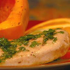 Oven-Baked Herb-Crusted Chicken with Parsley Olive Oil Sauce