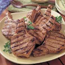 Brined Pork Chops with Spicy Chutney Barbecue Sauce