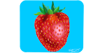Strawberry with Blue Background