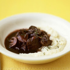 Quick Beef Stew with Cauliflower Puree
