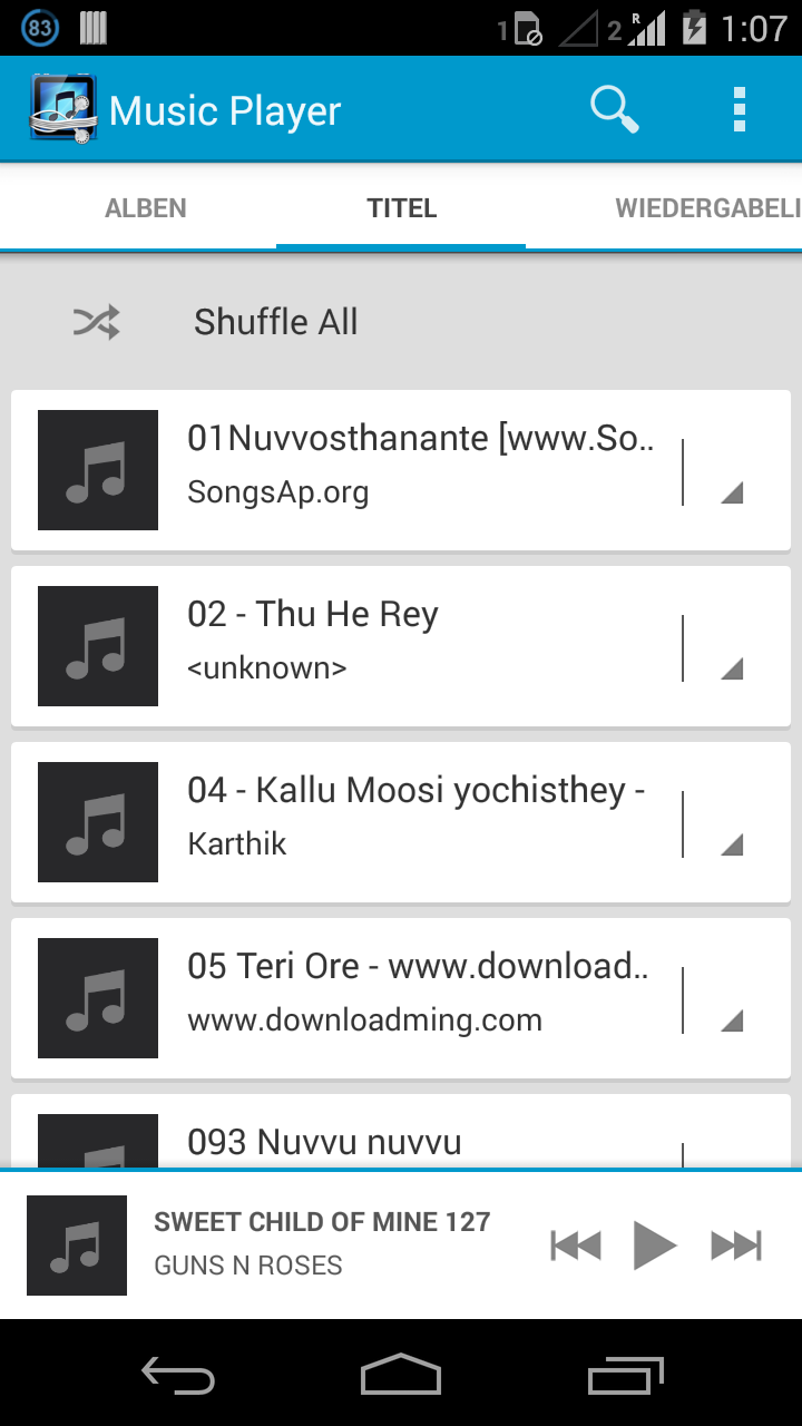 Android application Music Player Pro screenshort