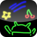 Drawing neon mobile app icon