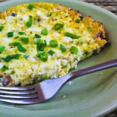 Mini Frittata or Un-Scrambled Eggs with Bacon, Feta, and Green Onions