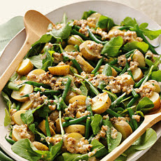 Arugula, Potato, and Green Bean Salad with Creamy Walnut Dressing