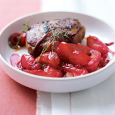 Pork Chops with Warm Plum Sauce