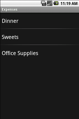 Expenses custom categories