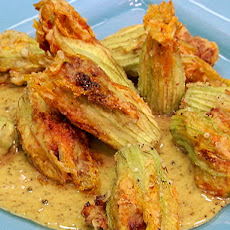 Crispy Squash Blossoms Filled with Pulled Pork and Ricotta