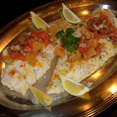 Cod Fillets With Orange and Cracked Green Olive Salsa