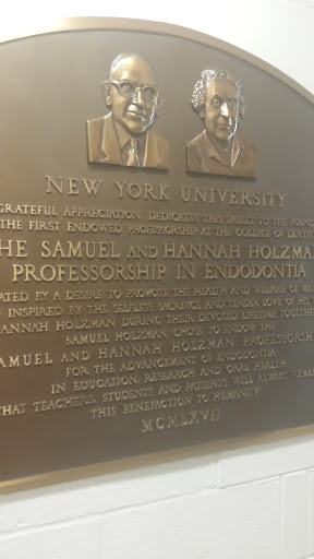 NYU Samuel and Hannah Holzman Endodontia Plaque