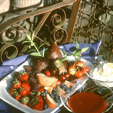 Fresh Fruit with Ricotta and Plum Sauce