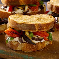 Grilled Eggplant and Tomato Sandwiches with Romano-Black Pepper Mayonnaise